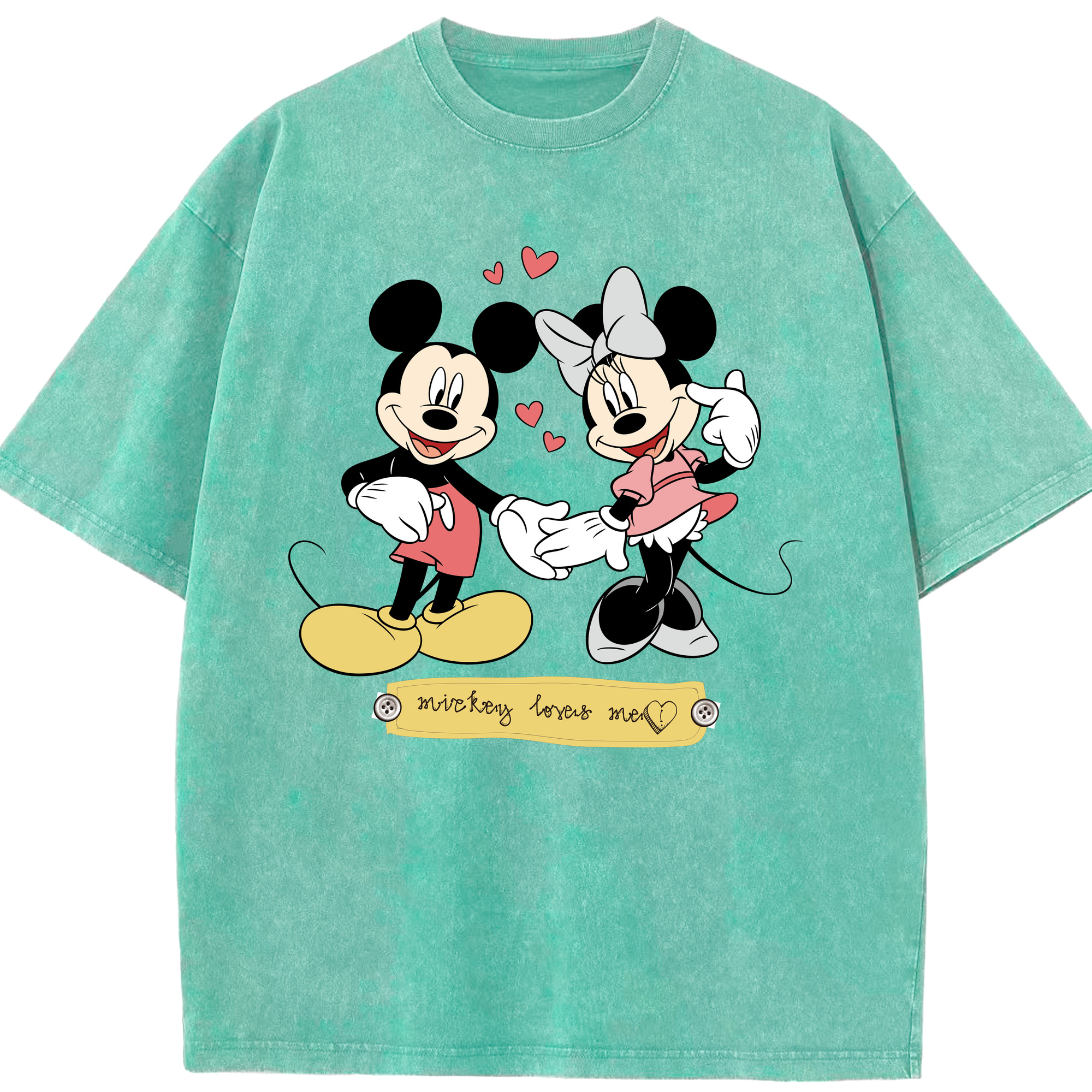（画像用） ミッキーマウス Mickey Mouse 綿100% ヴィンテージ風 半袖Tシャツ（フロントプリント）